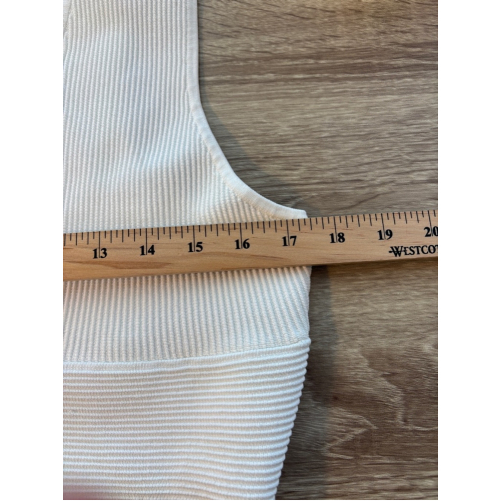 Aritzia Babaton Carlotta White Ribbed Plunge Tank Top Wonen's Size 2XL - Picture 7 of 9
